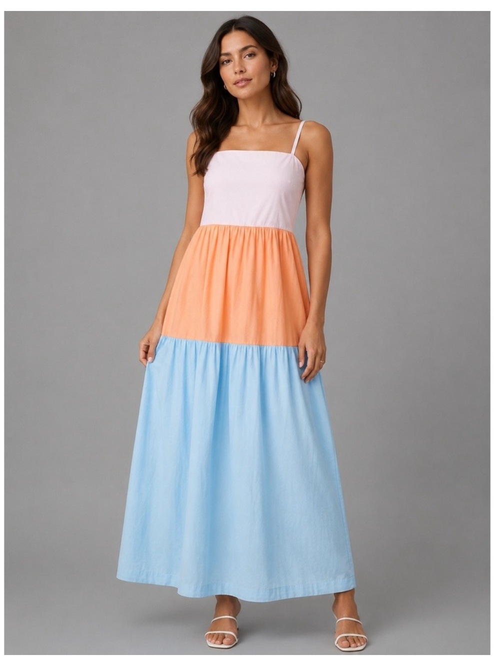 J. CREW Colorblock Tie Back Maxi Dress - size 14 - worn once/like new!!